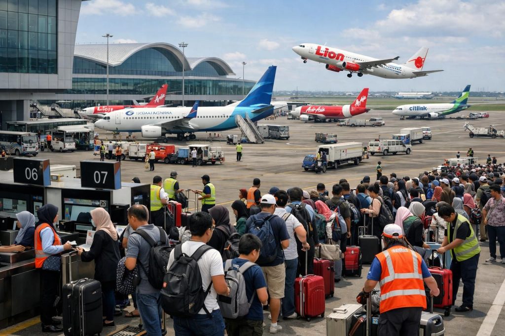 indonesia mencatat peningkatan signifikan dalam lalu lintas penerbangan domestik setelah lebaran, menunjukkan pemulihan sektor transportasi udara.