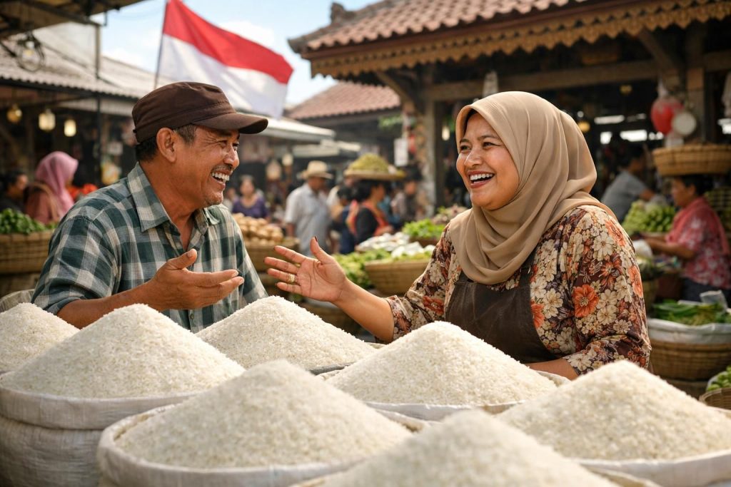 indonesia mengumumkan stabilisasi harga beras setelah mengalami beberapa minggu tekanan pasar, memastikan pasokan tetap aman dan terjangkau bagi masyarakat.