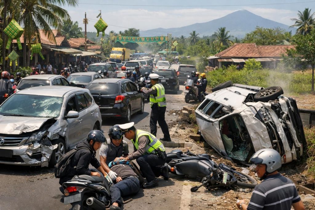 jawa mengalami peningkatan kecelakaan lalu lintas yang signifikan setelah arus mudik lebaran, menimbulkan perhatian serius terkait keselamatan di jalan raya.