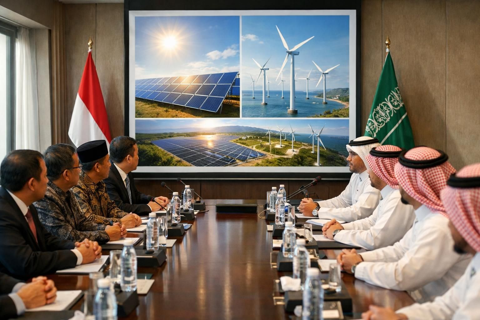 arab saudi mengumumkan investasi signifikan dalam sektor energi terbarukan untuk mendukung keberlanjutan dan inovasi teknologi hijau.